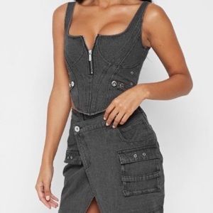 SOLD 06/19 — Maniere De Voir High Waisted Jean Skirt, Size US 6 / UK 10